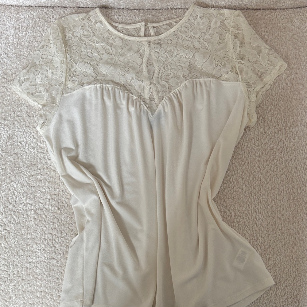 Express Cream Lace Blouse